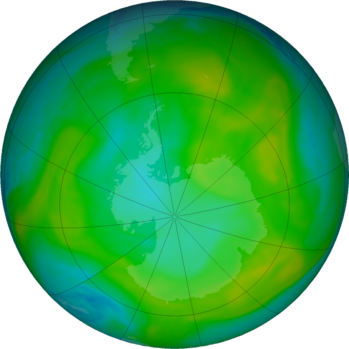 Antarctic ozone map for 07 December 2017